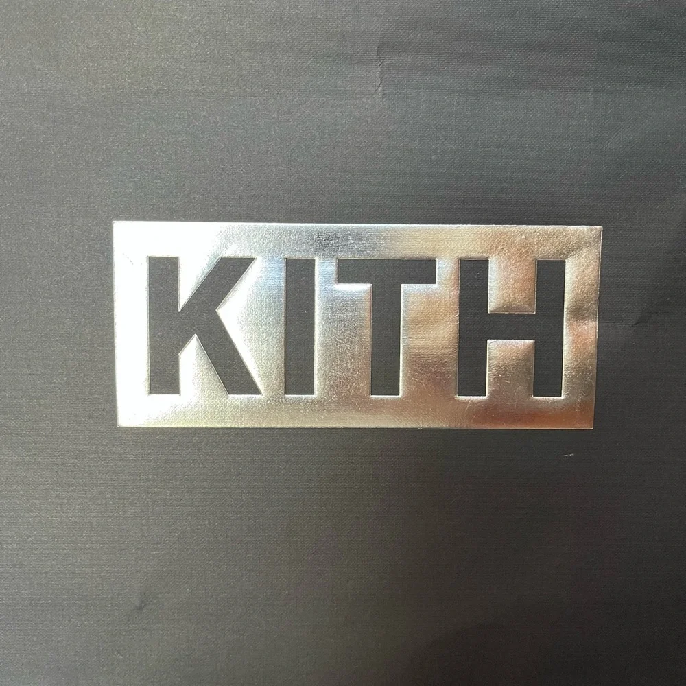 KITH Black Paper Shopper’s Bag With Metallic Silver Block Lettering